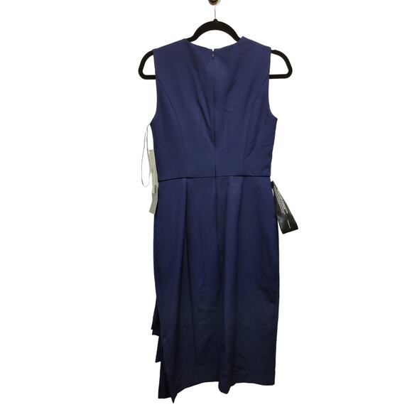 Kay Unger Raven Stretch Crepe Midi-Dress Size 4 New - Picture 2 of 12